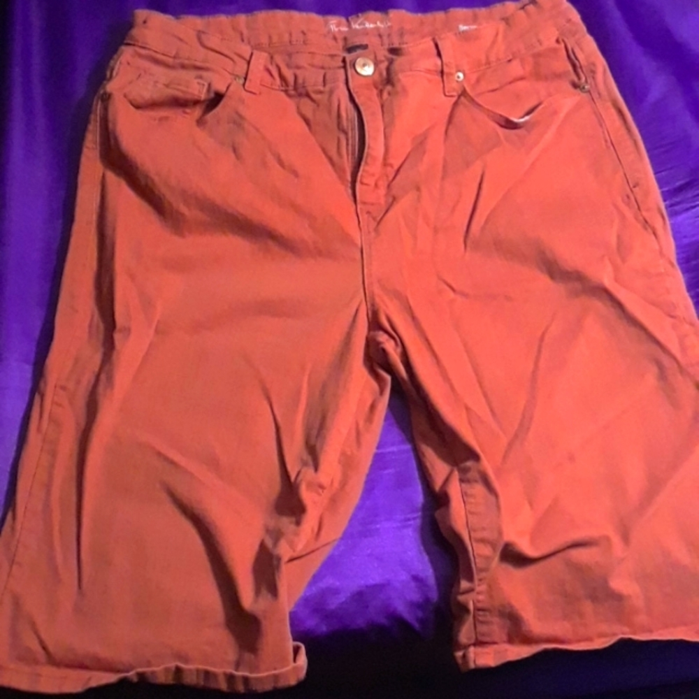 Orange bermuda shorts